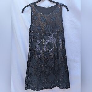 Black Sequin Sleeveless Dress